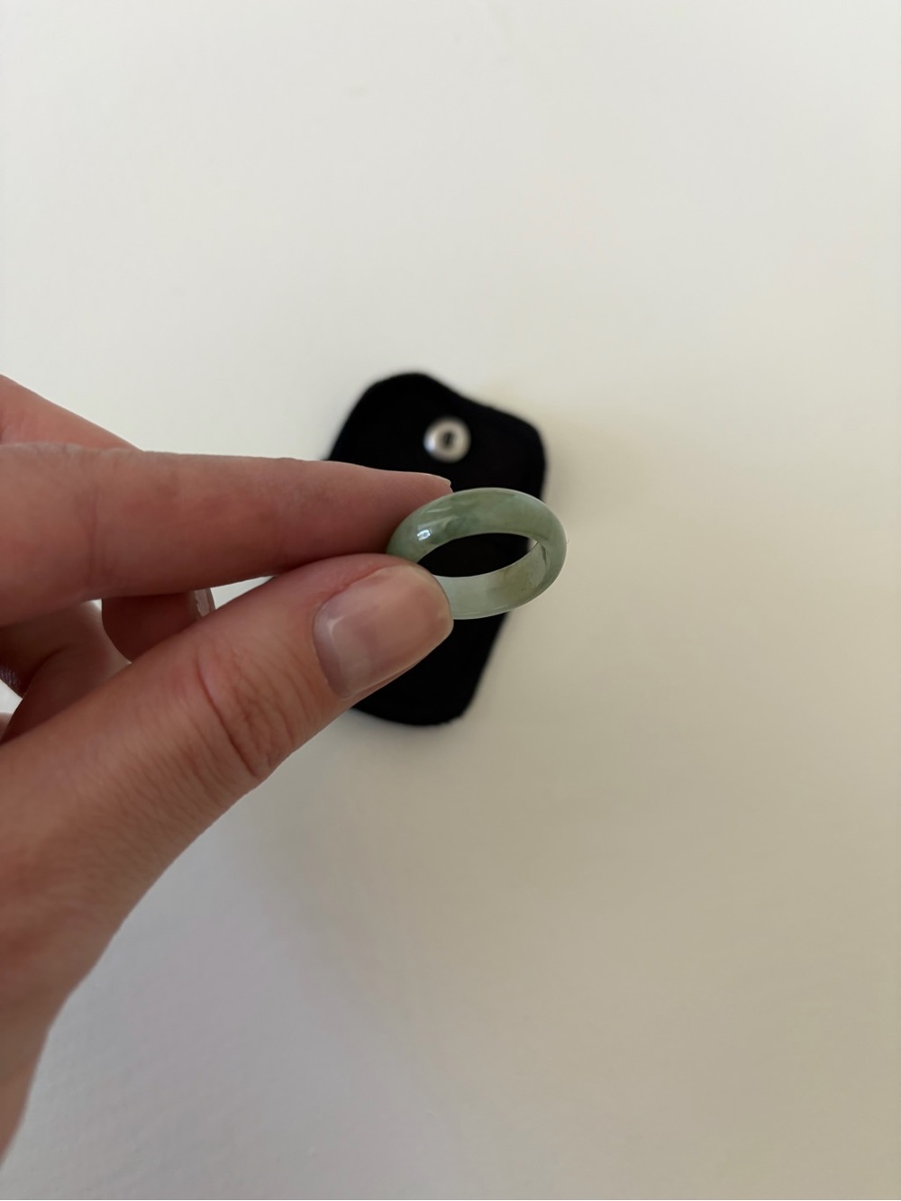 Wolf & Badger Chess Dark Cyan Jade Ring - Size 8